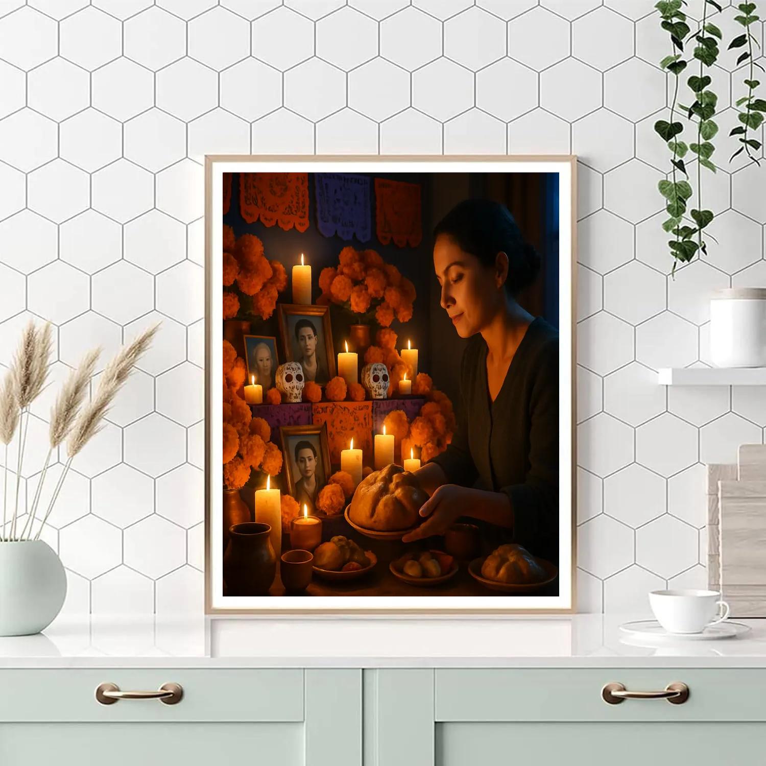 Día De Muertos Traditional Altar Ceremony Paint by numbers art