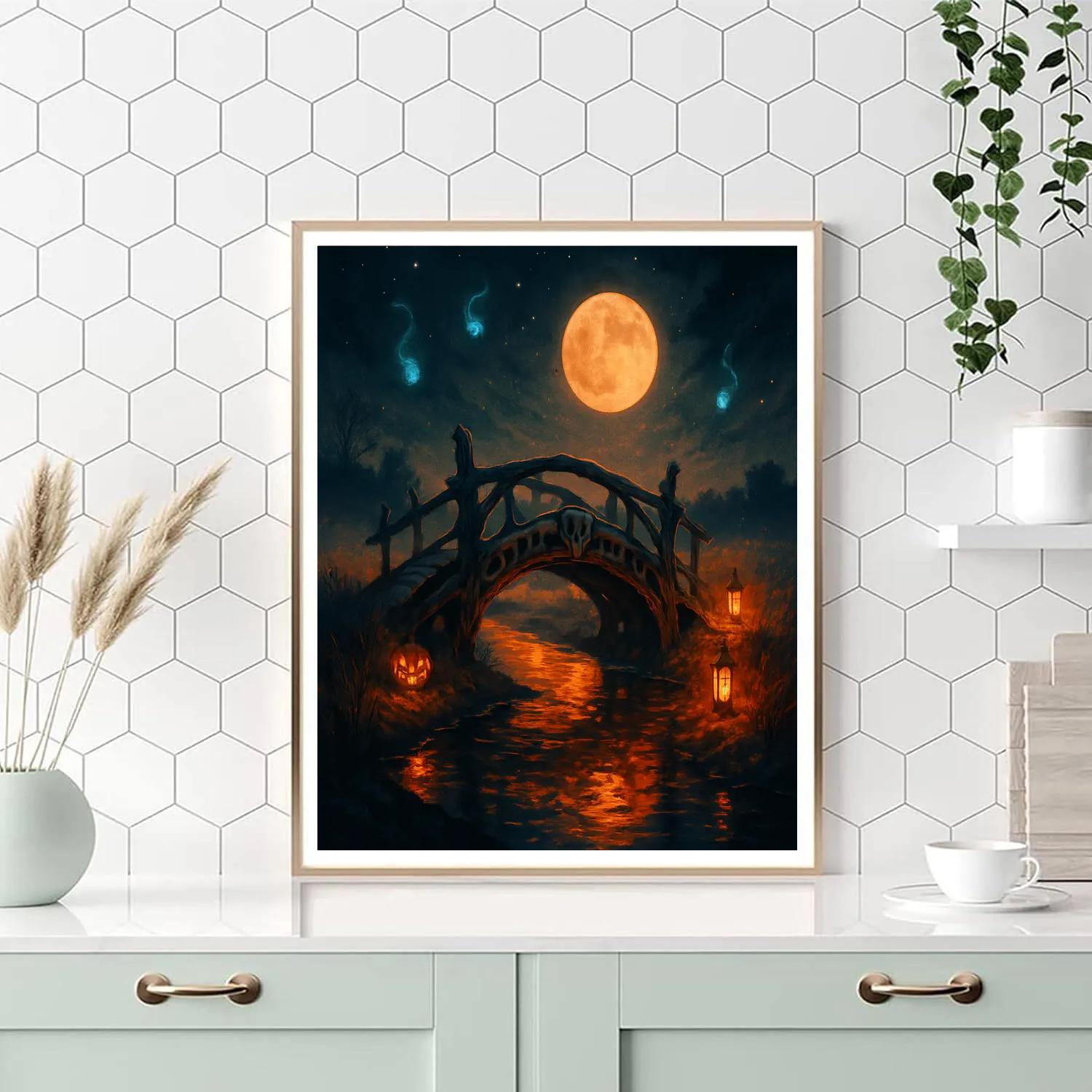 Bonebridge Over Ember Creek paint by numbers