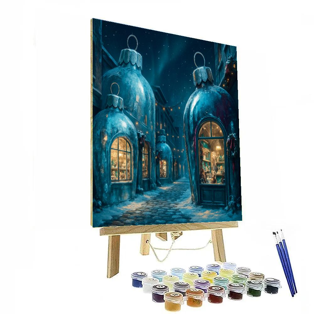 Icicle Street Of Frozen Ornaments paint by numbers