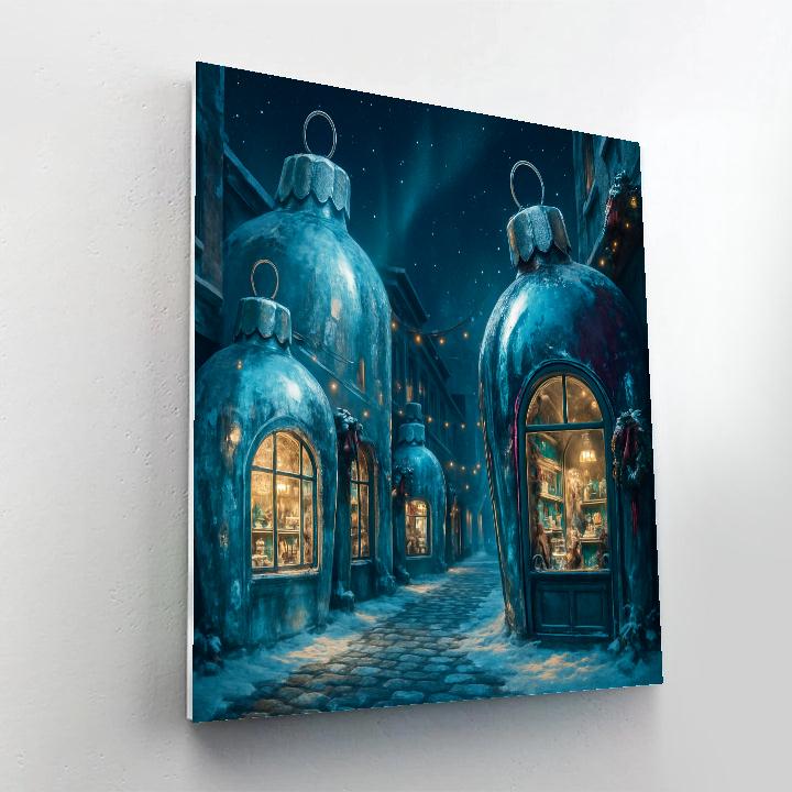 Icicle Street Of Frozen Ornaments paint by numbers