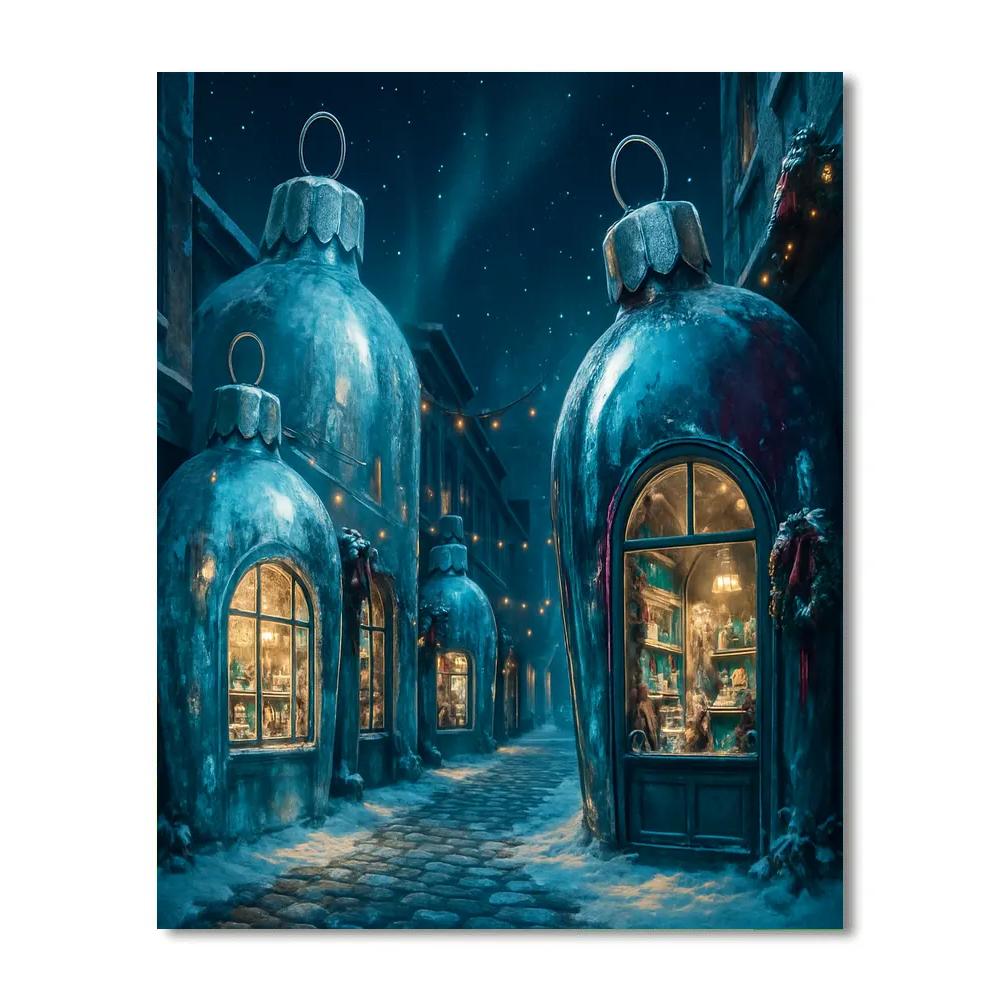 Icicle Street Of Frozen Ornaments paint by numbers