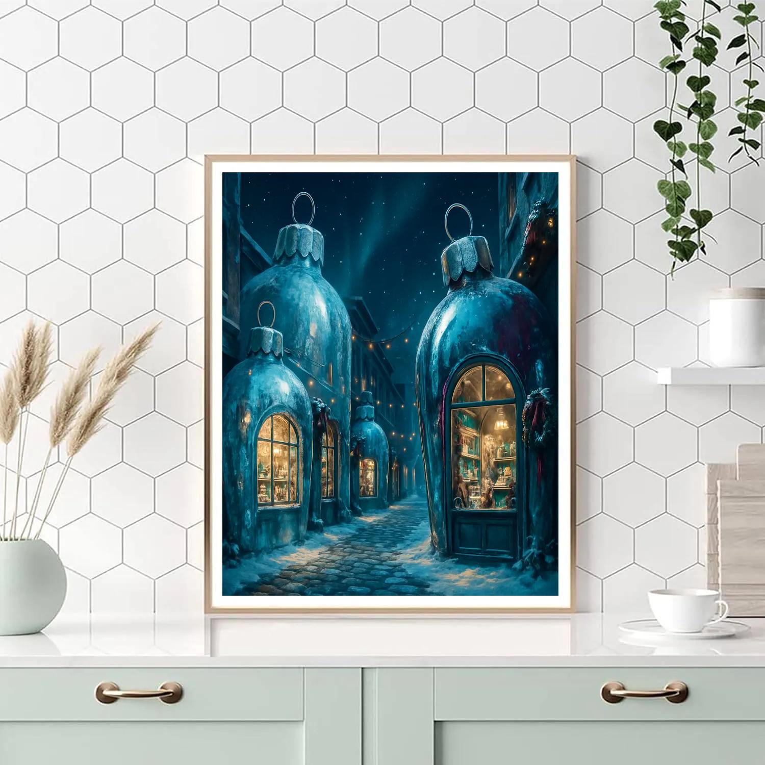 Icicle Street Of Frozen Ornaments paint by numbers