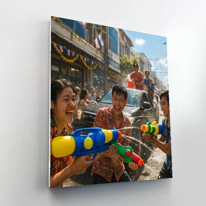 Joyous Songkran Water Festival In Thailand Paint by numbers kits