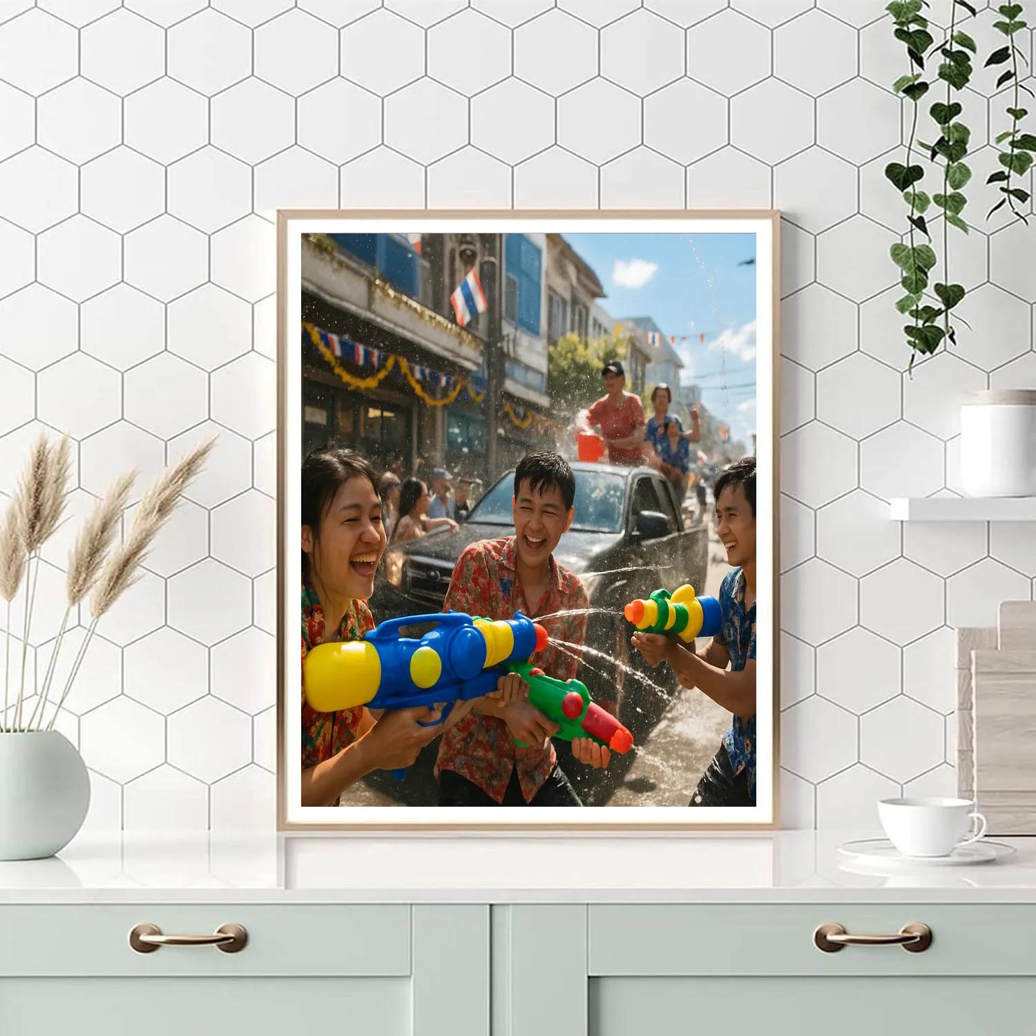 Joyous Songkran Water Festival In Thailand Paint by numbers kits