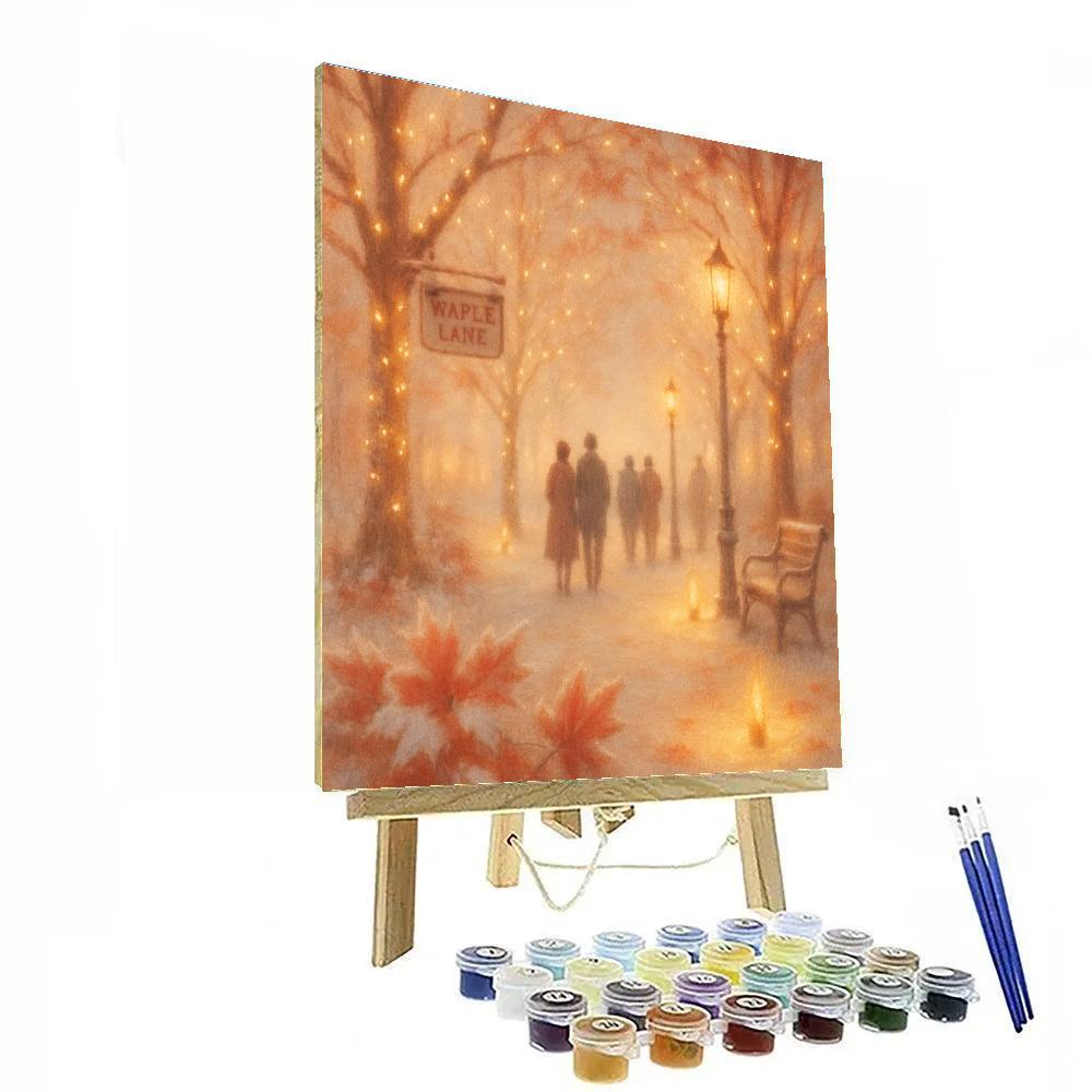 Maple Lane Candlelight Stroll painting number kit