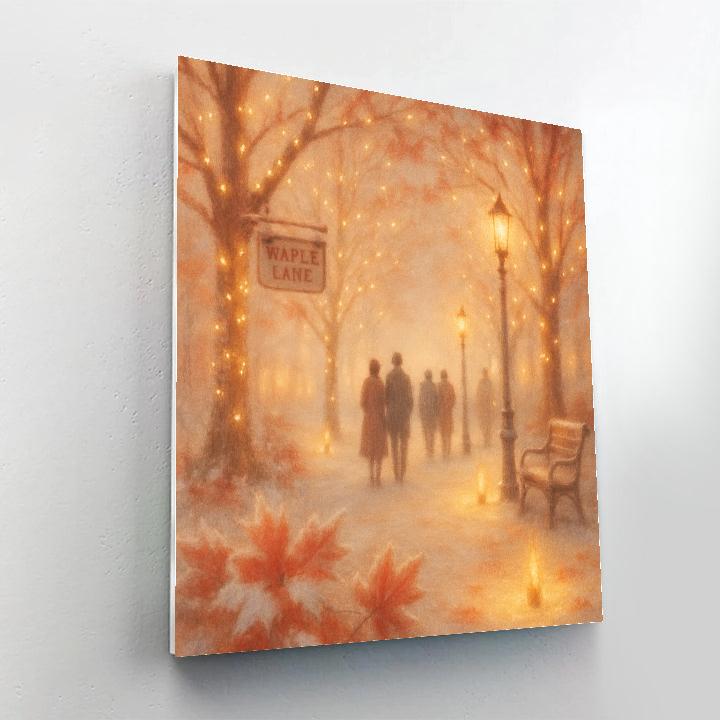 Maple Lane Candlelight Stroll painting number kit