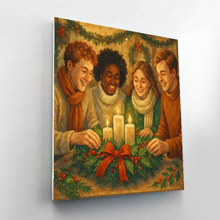 Winter Wreath Crafting Joy Painting by numbers kit