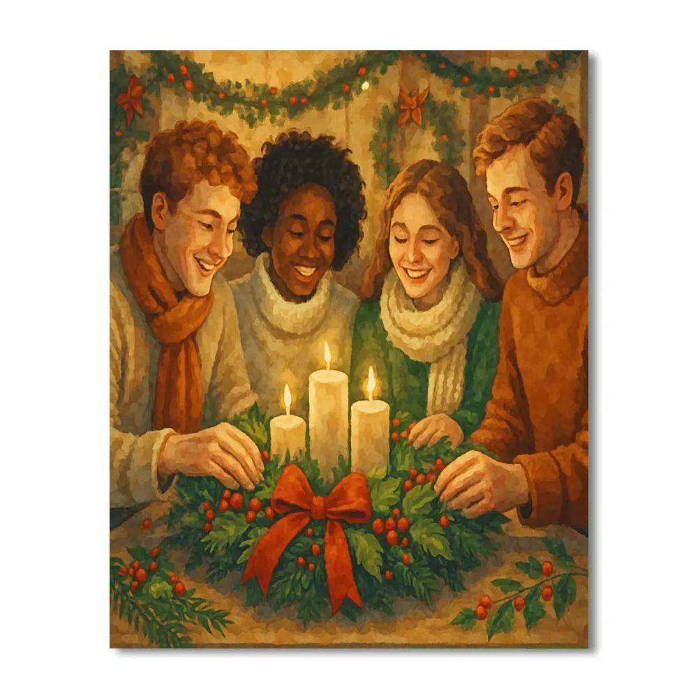 Winter Wreath Crafting Joy Painting by numbers kit