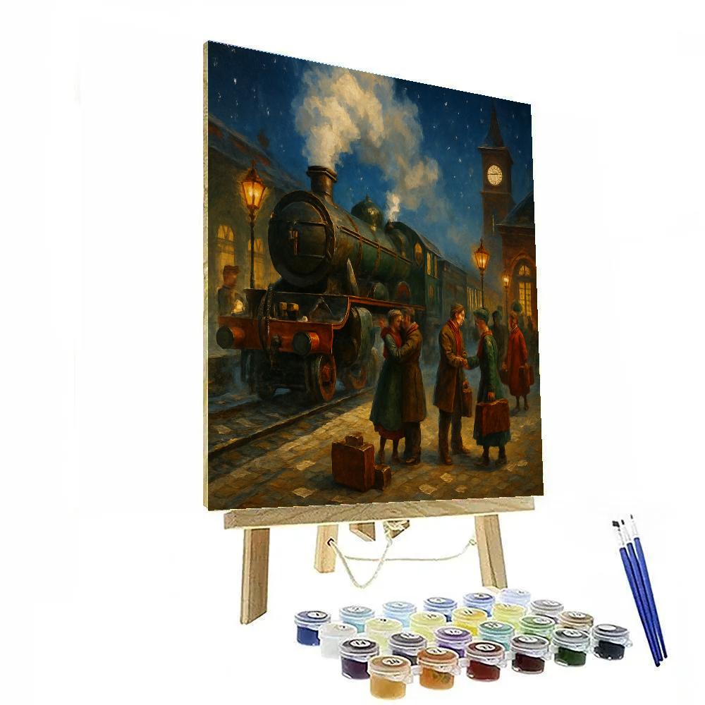 Polar Express Station Gathering paint by number