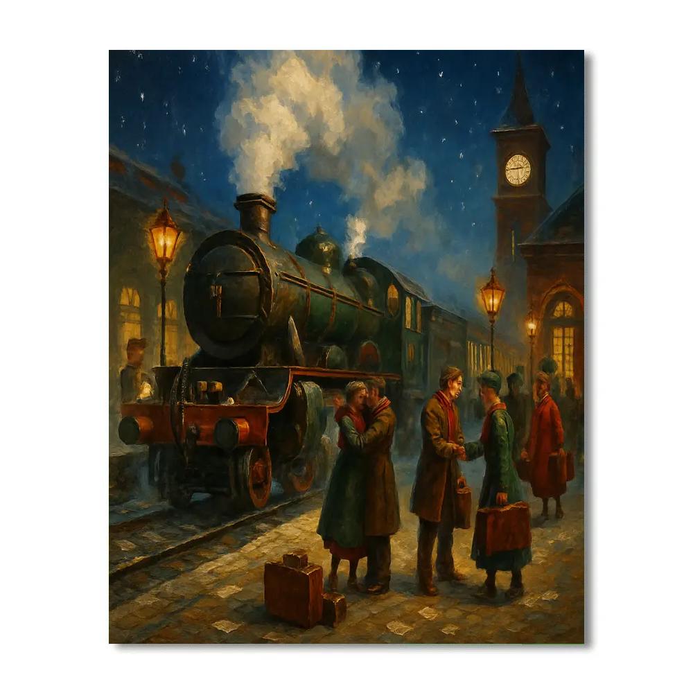 Polar Express Station Gathering paint by number