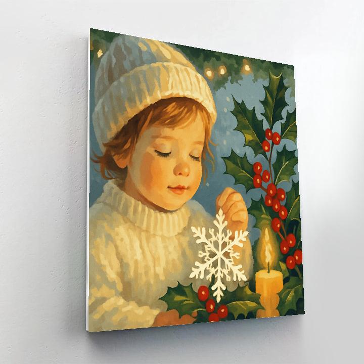 Snowflake And Holly Embrace Paint by numbers art