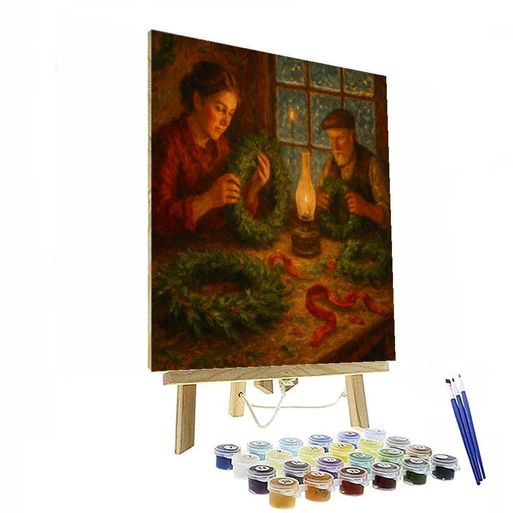 Wreath Makers At Dusk paint by numbers
