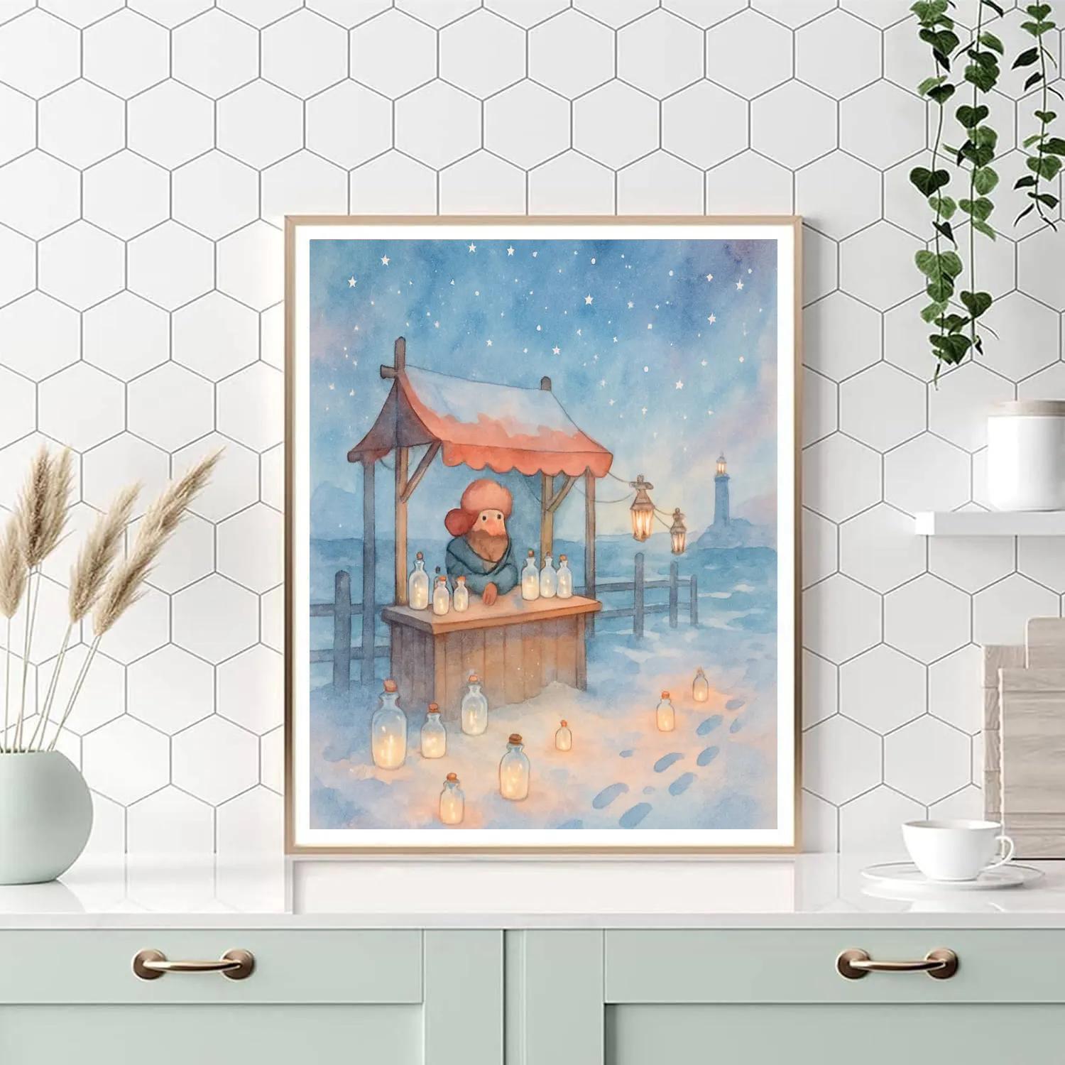 Star Merchant On Winter Pier paint by number