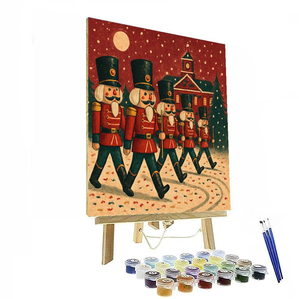 Nutcracker Parade Under Snowfall DIY paint by numbers