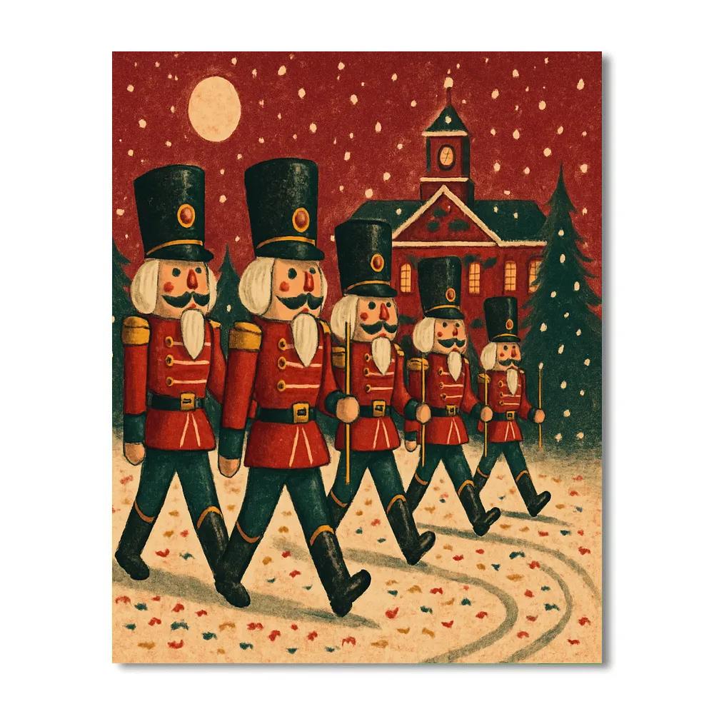 Nutcracker Parade Under Snowfall DIY paint by numbers