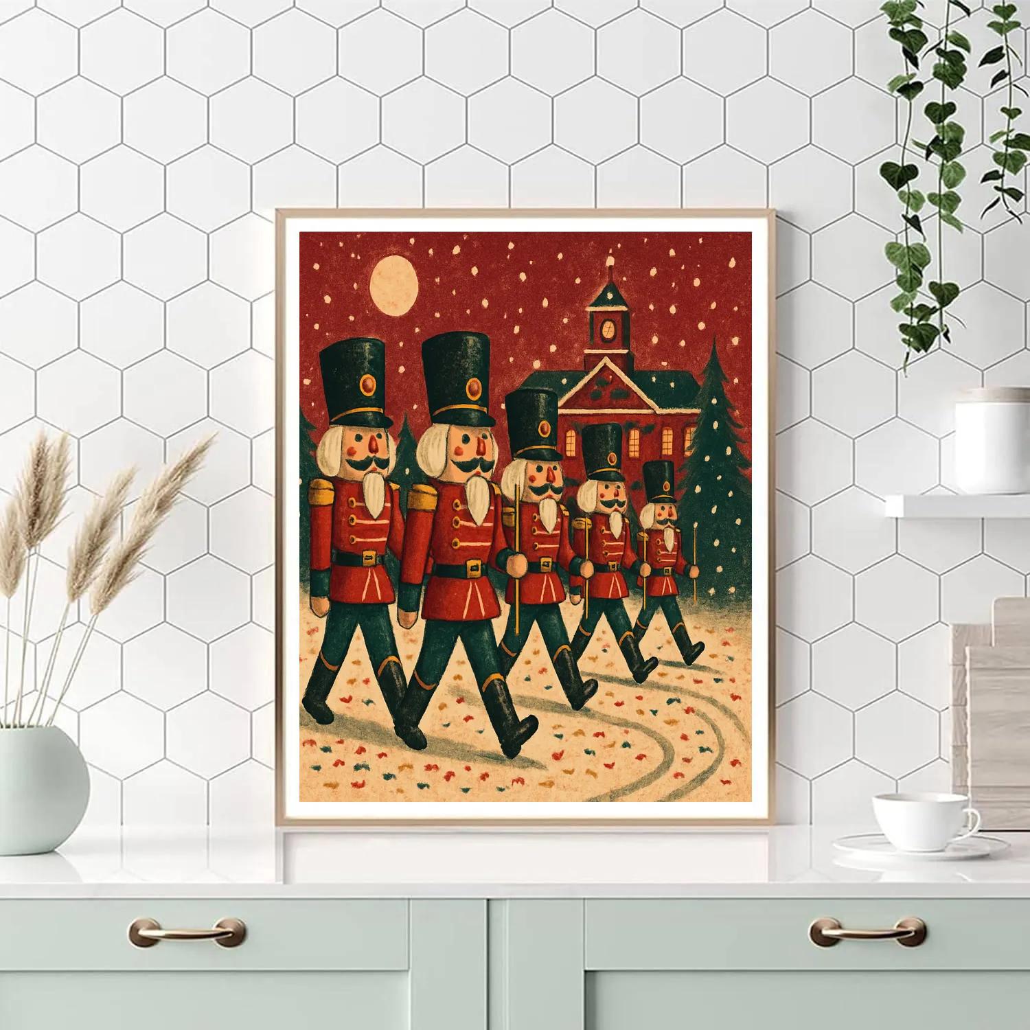 Nutcracker Parade Under Snowfall DIY paint by numbers