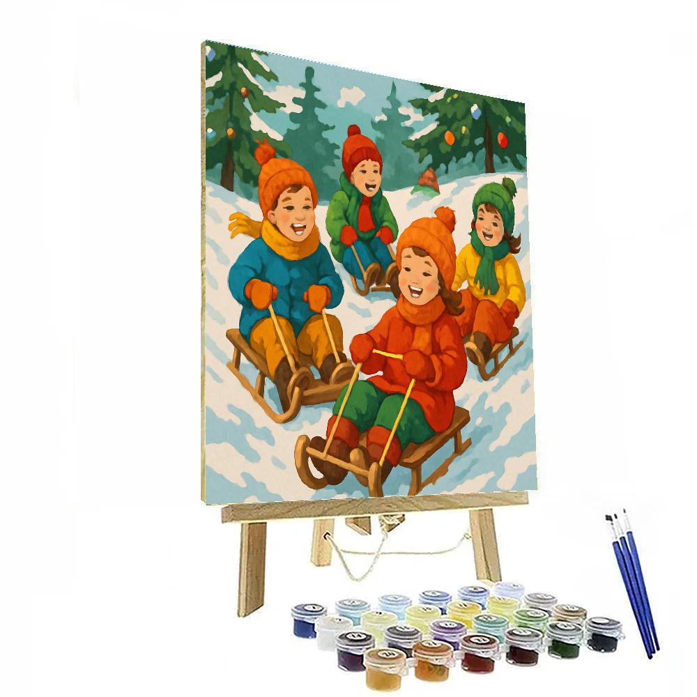 Sledding Adventure paint by number
