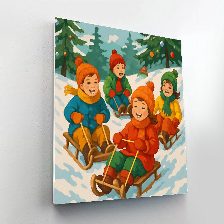 Sledding Adventure paint by number