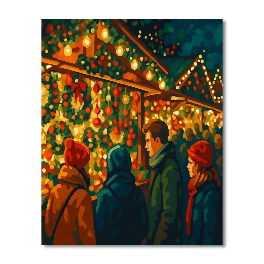 Holiday Market Delight paint by number