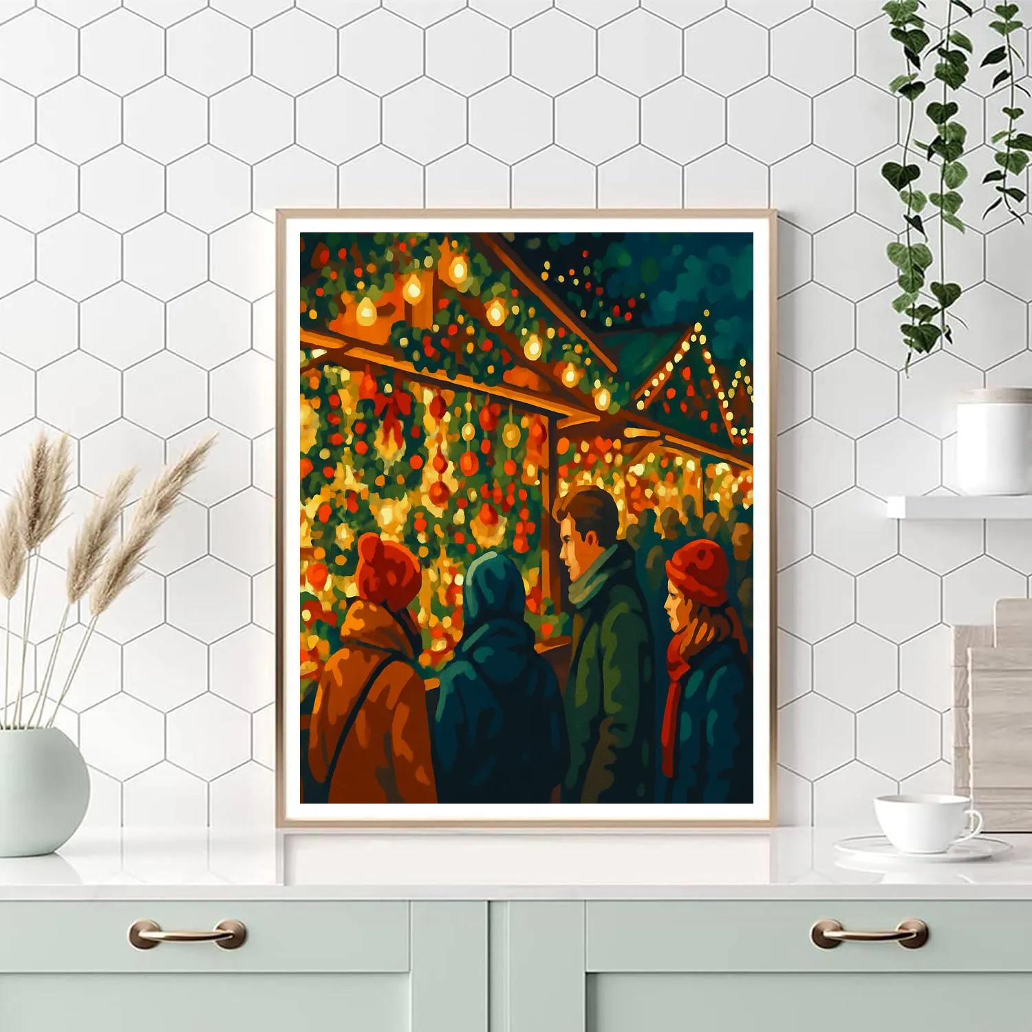 Holiday Market Delight paint by number