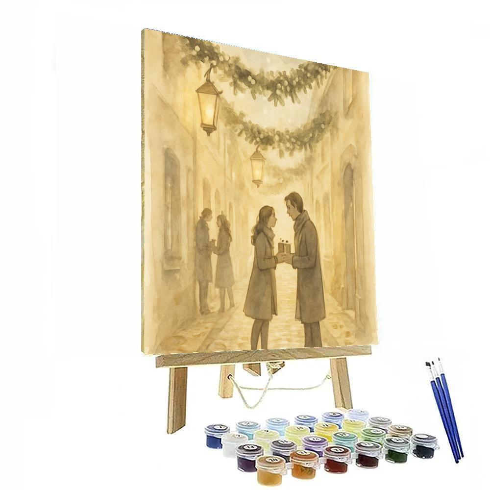 Mistletoe Alley Evening painting number kit