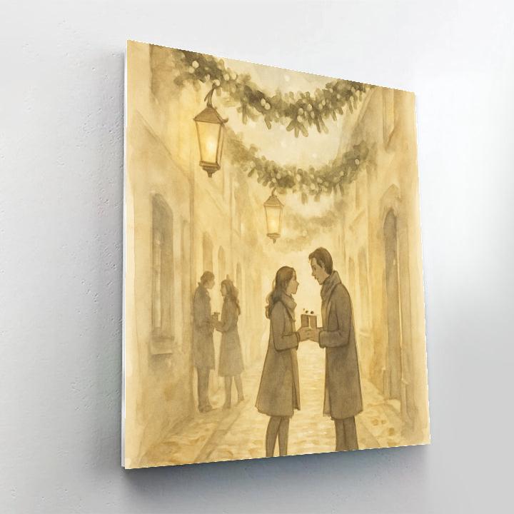 Mistletoe Alley Evening painting number kit