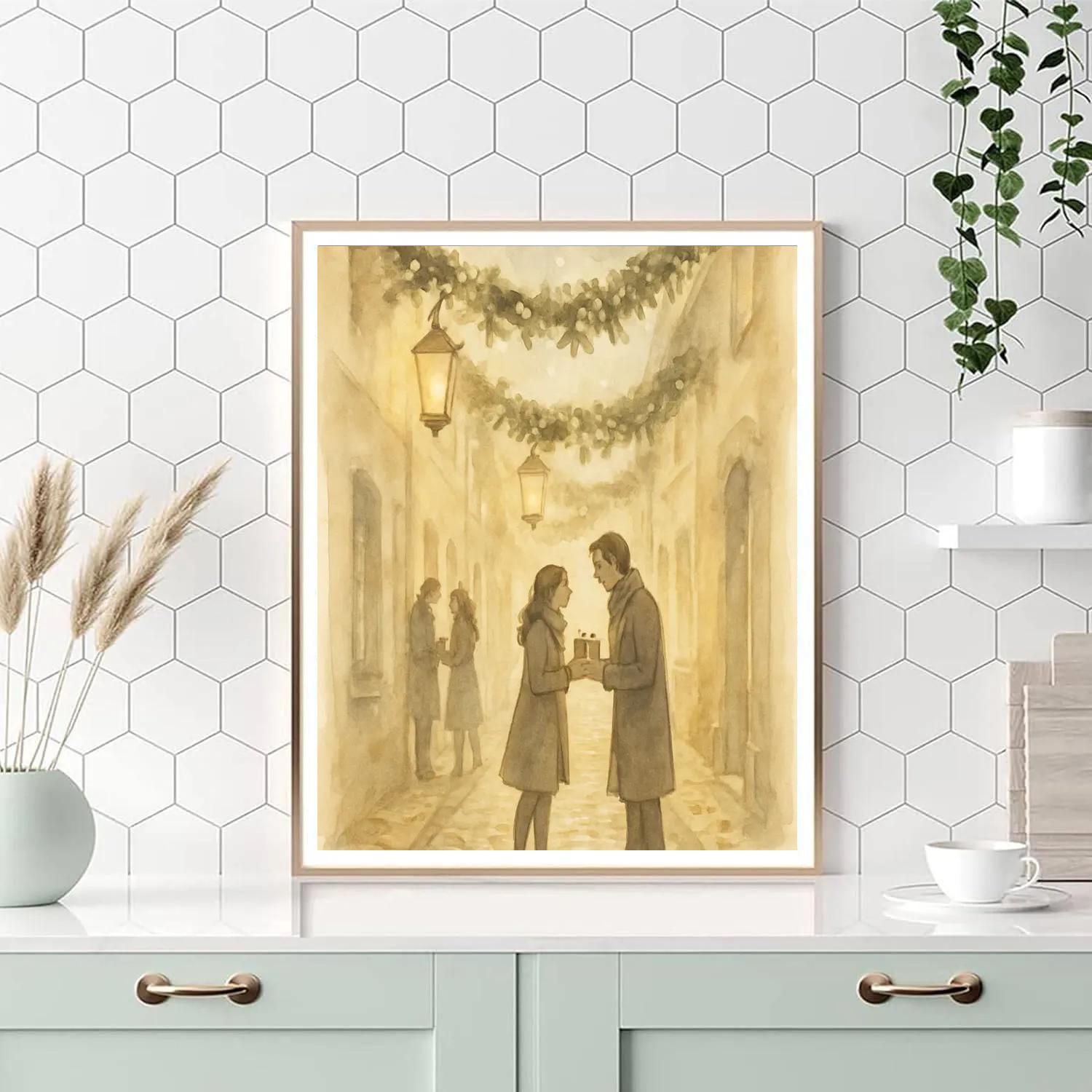 Mistletoe Alley Evening painting number kit