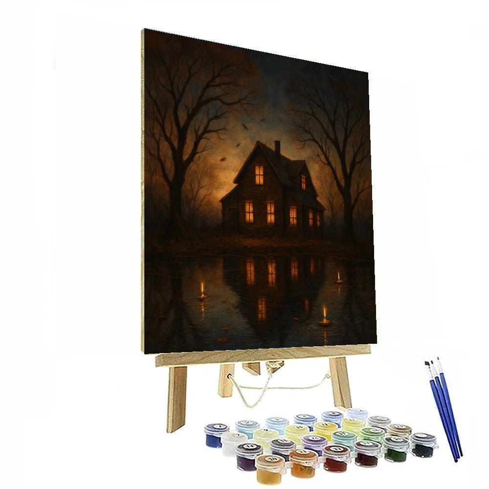 Nocturne Farmstead Reflection Number painting