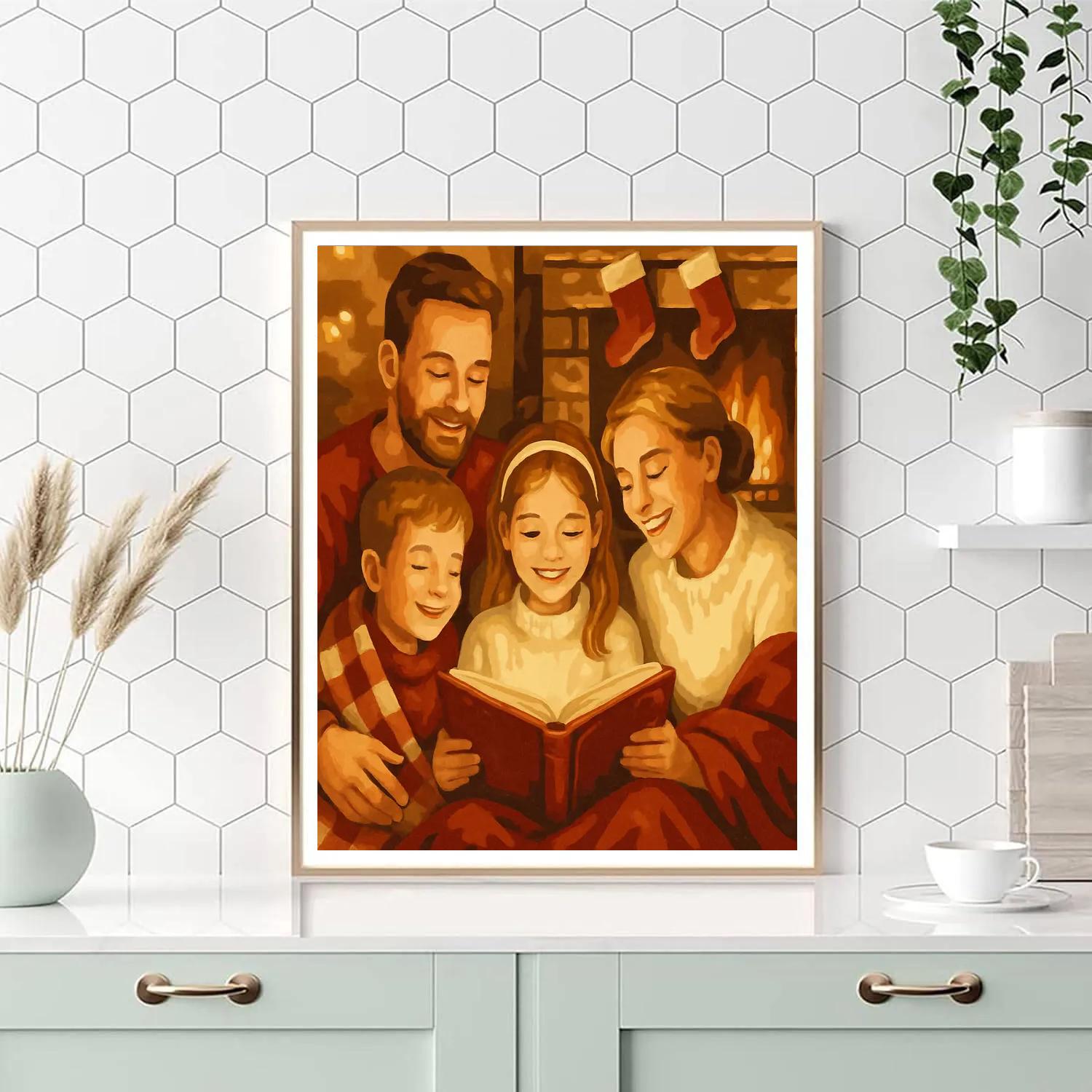 Cozy Fireside Story Paint by numbers kits