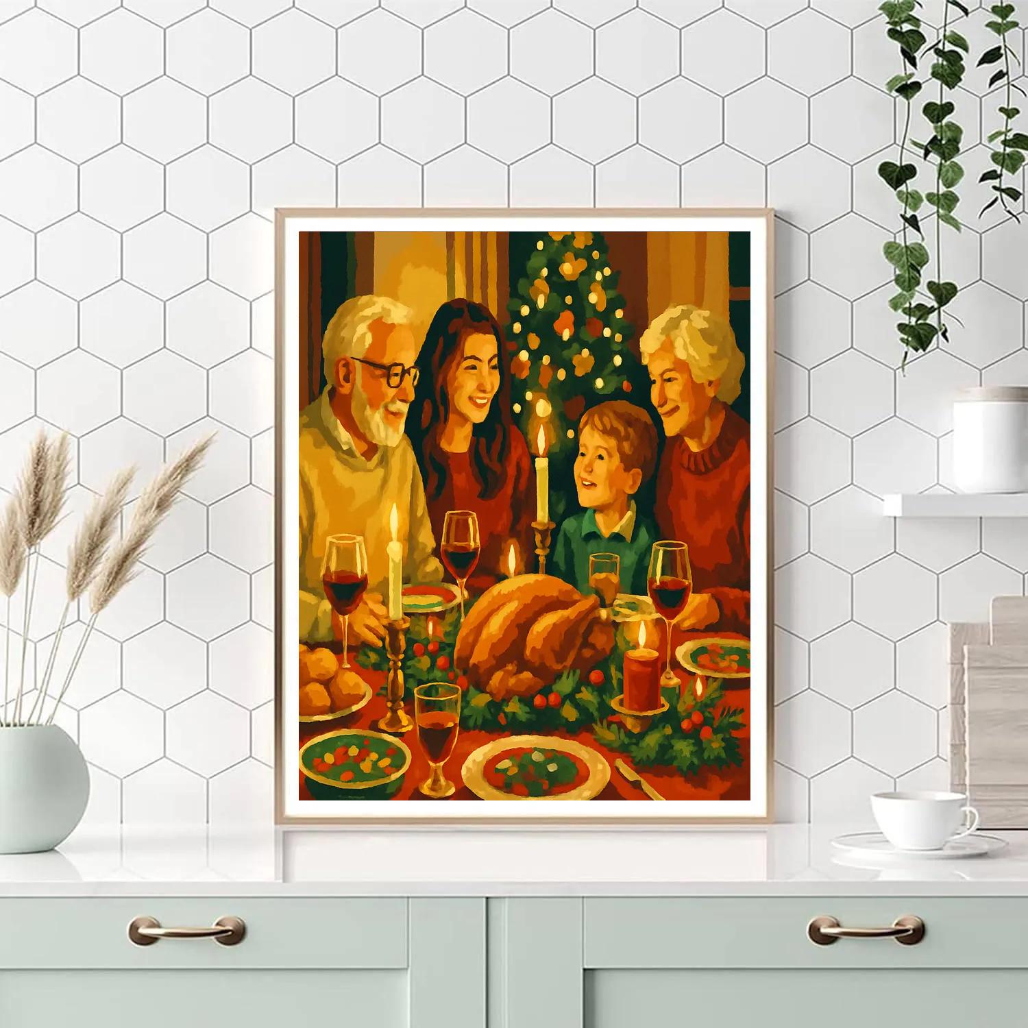 Snowy Evening Feast Paint by numbers kits