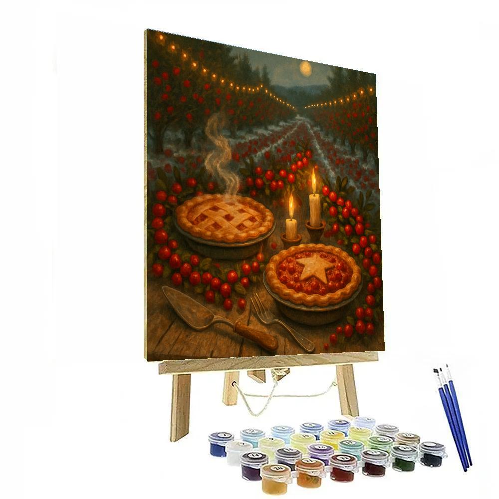 Cranberry Orchard Holiday Table Number painting