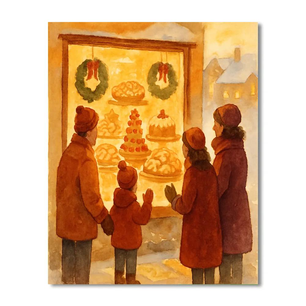 Warm Bakery Window Morning Paint by numbers art