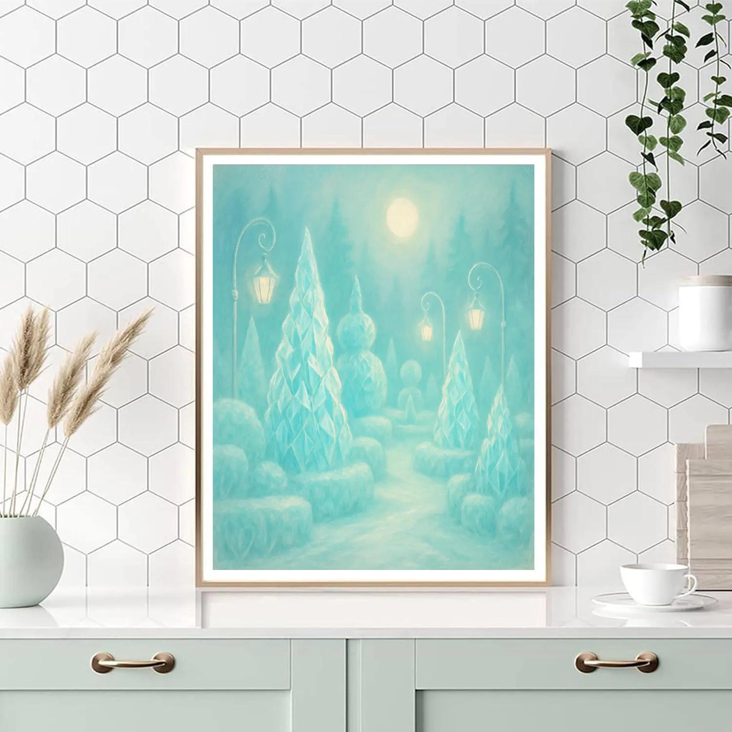 Lanterned Ice Garden Retreat paint by color