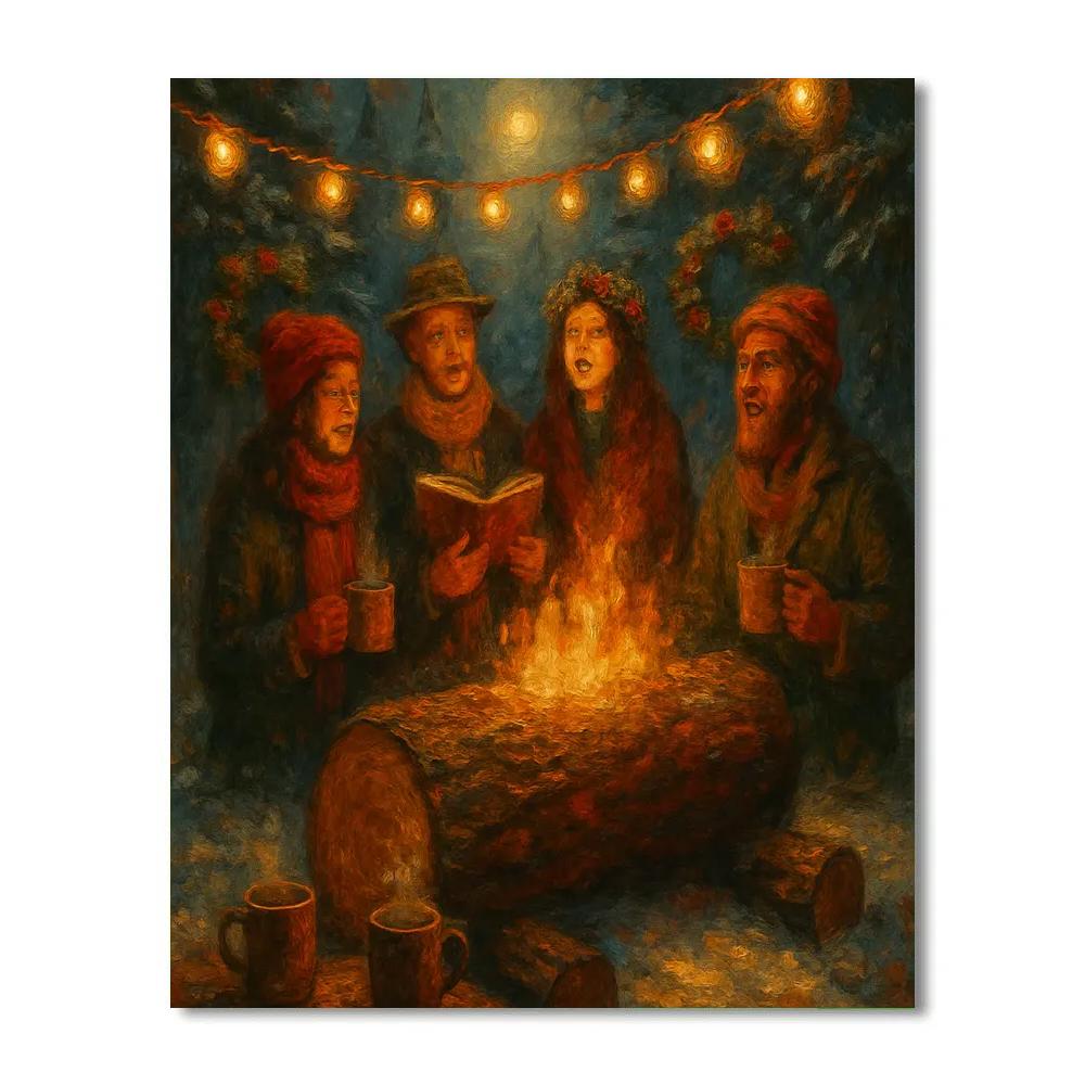 Yule Log Evening Gathering DIY paint by numbers
