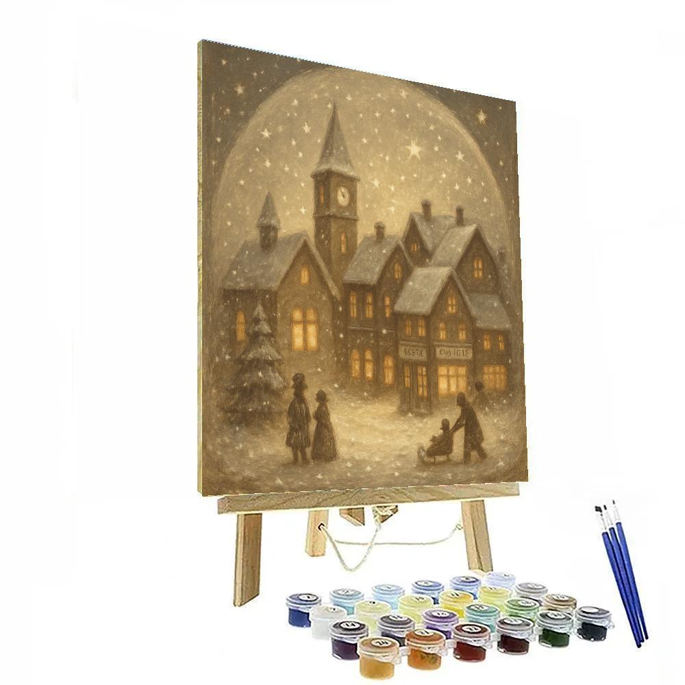Snow Globe Town Afternoon Paint by numbers art