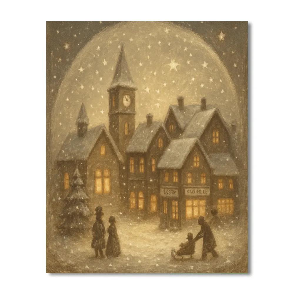 Snow Globe Town Afternoon Paint by numbers art