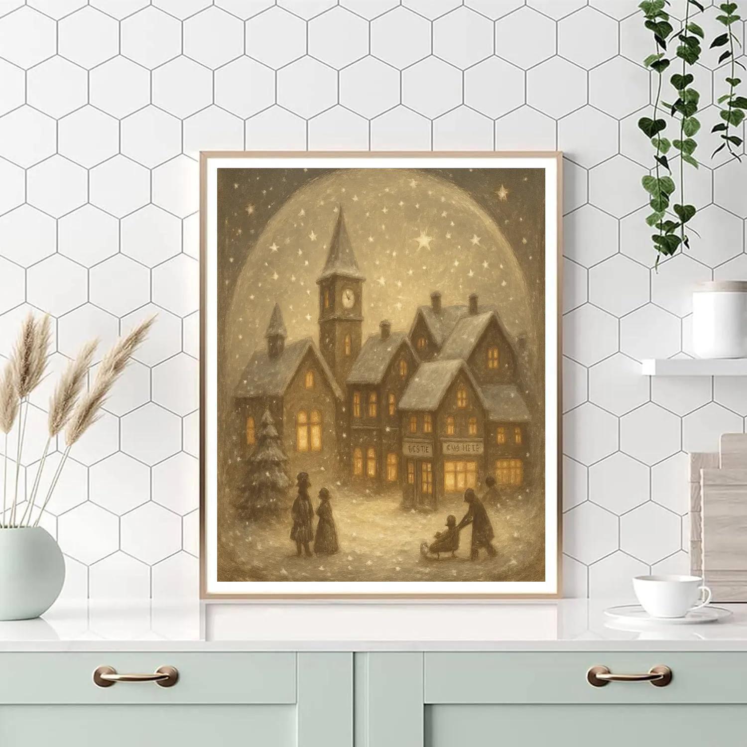 Snow Globe Town Afternoon Paint by numbers art