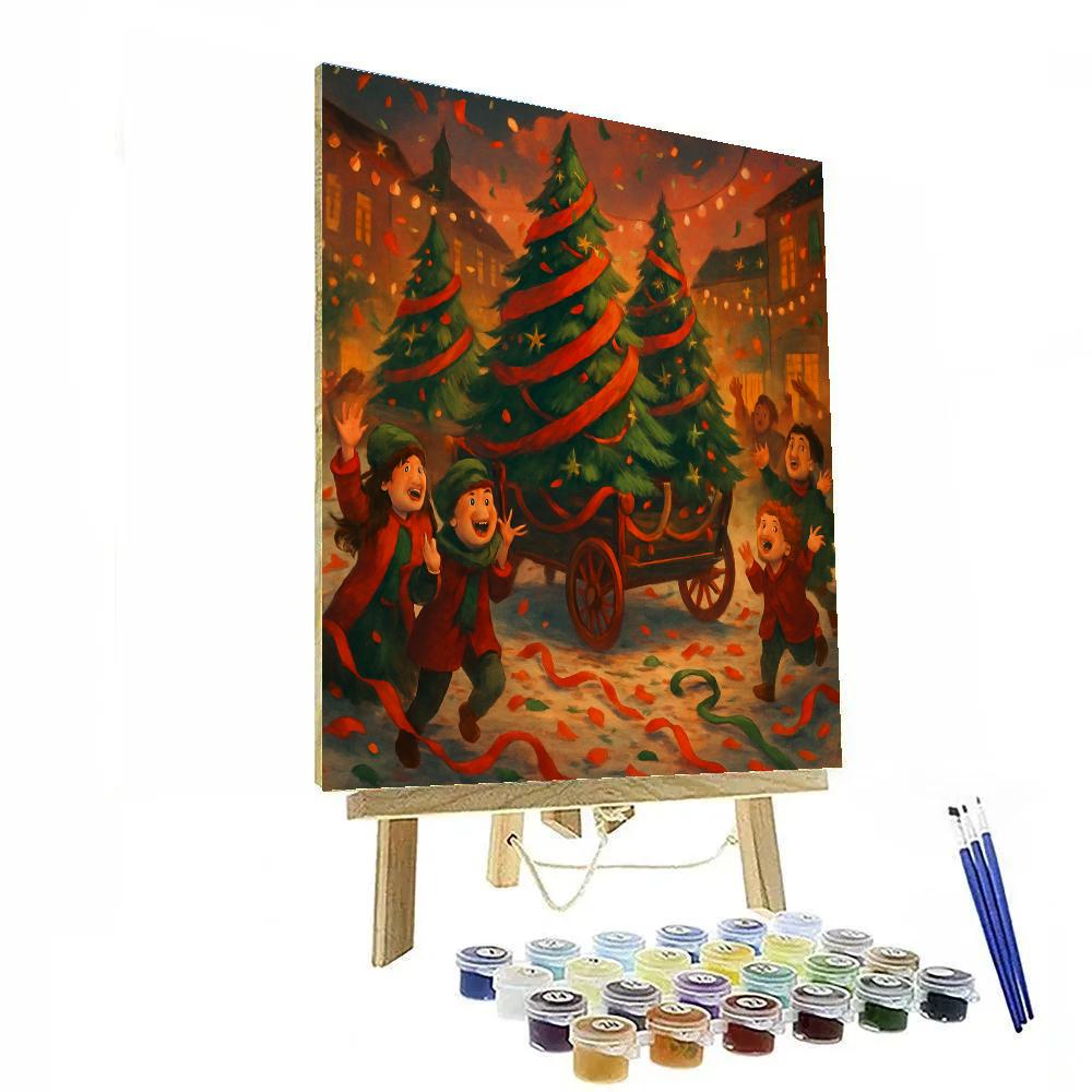 Ribboned Pine Parade Numbered painting kits