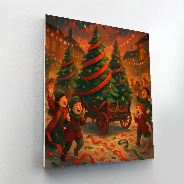 Ribboned Pine Parade Numbered painting kits