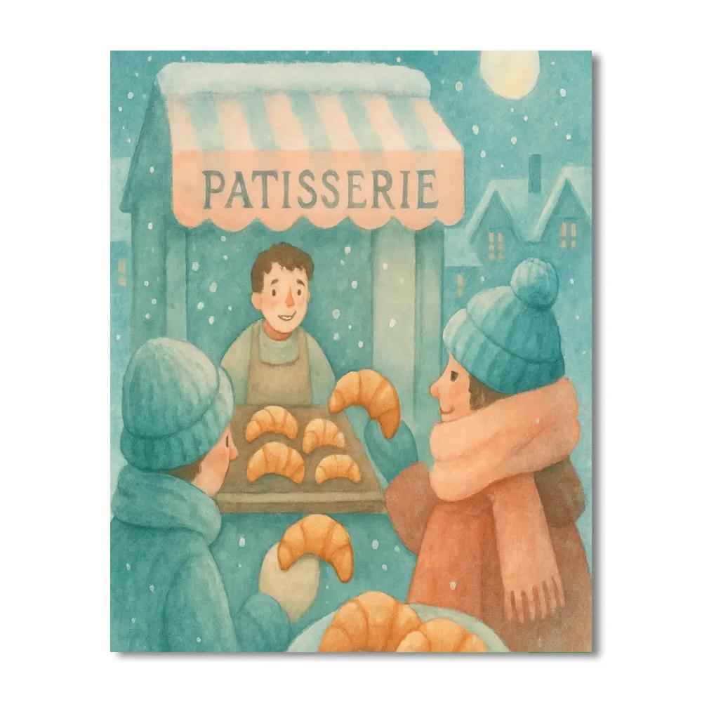 Mittens And Moon Patisserie Numbered painting kits