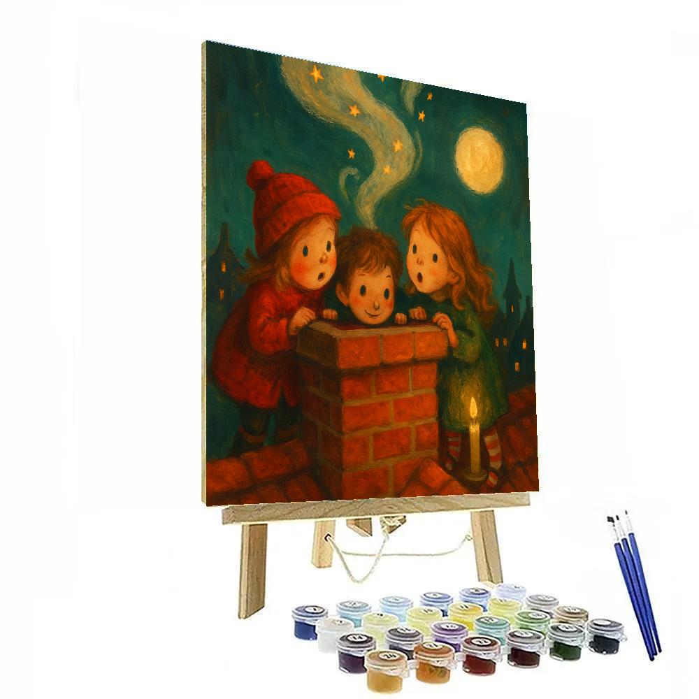 Chimney Smoke Santa Watch paint by number