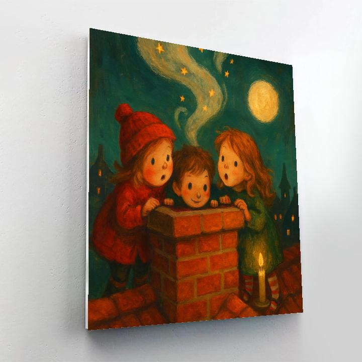 Chimney Smoke Santa Watch paint by number