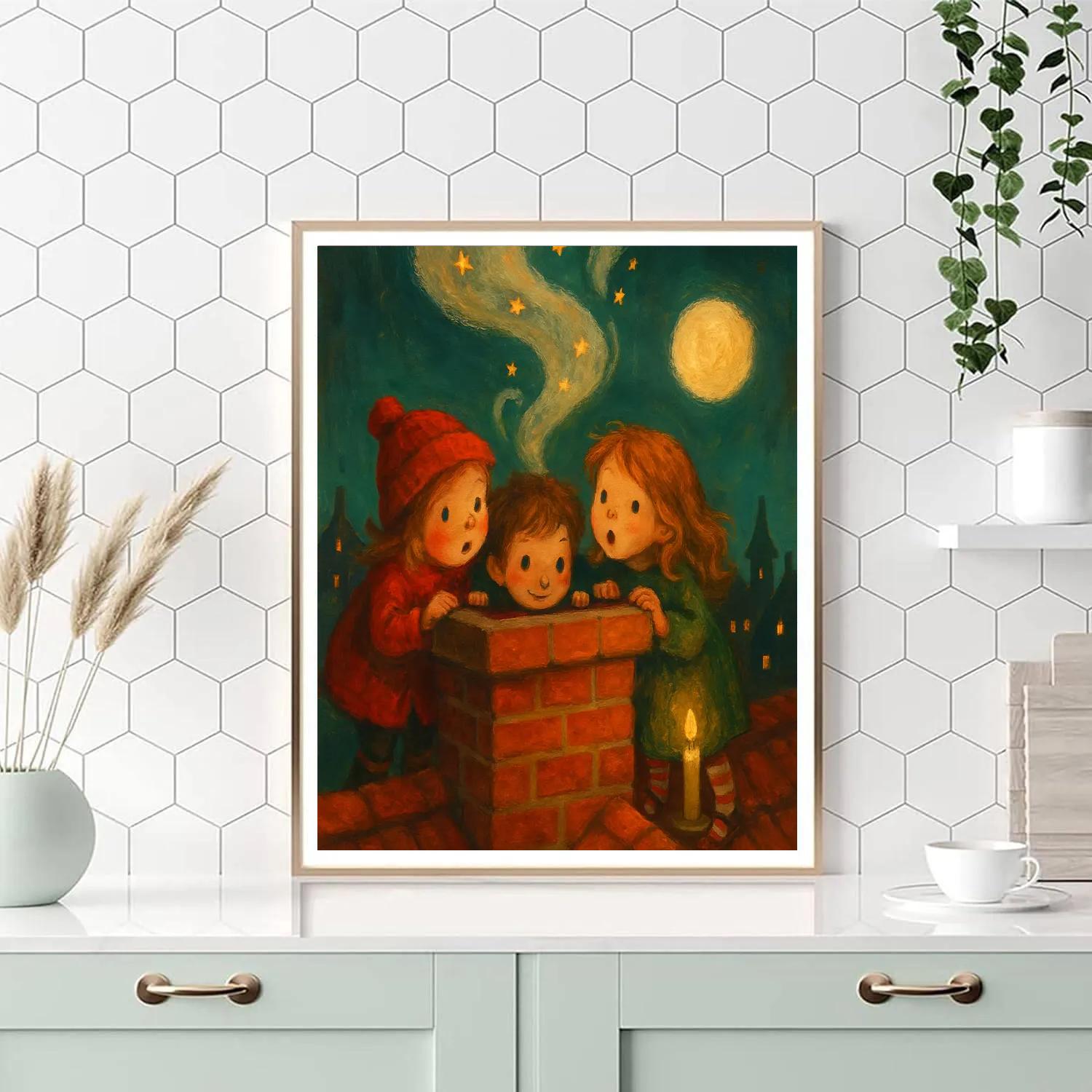 Chimney Smoke Santa Watch paint by number