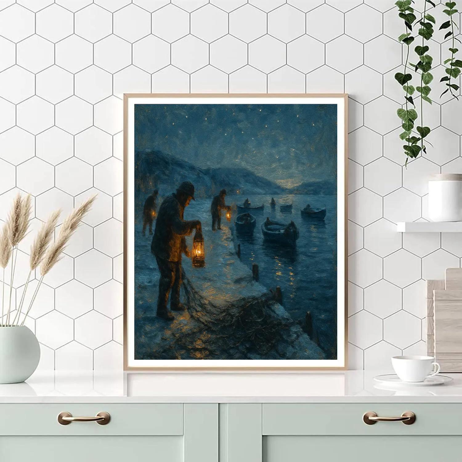 Fishermens Yuletide Lanterns paint by color