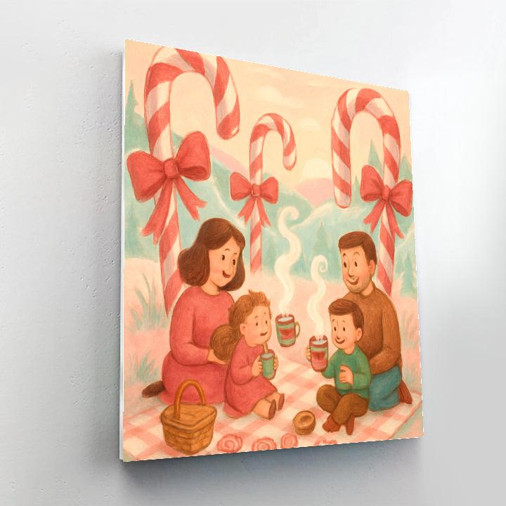 Candy Cane Forest Picnic Paint by numbers art