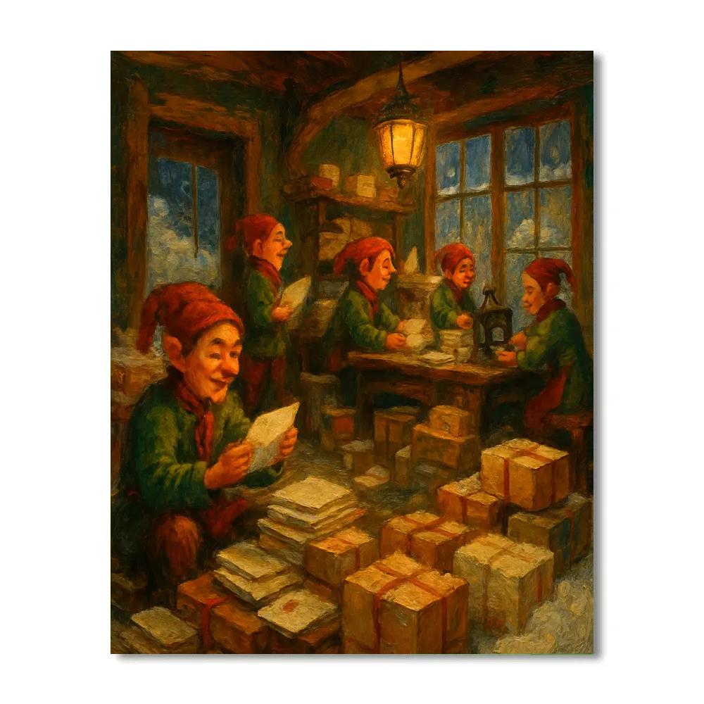 Winter Post Office Midnight Rush Paint by numbers kits