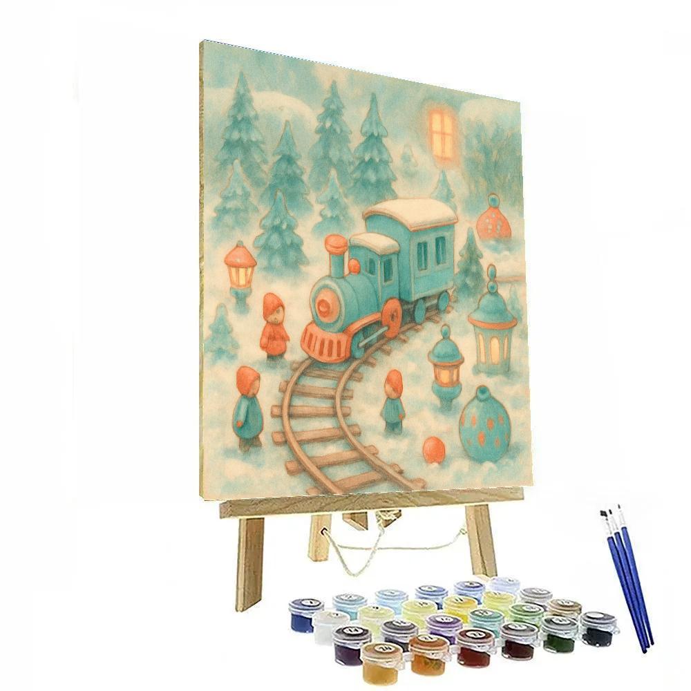 Frosted Toy Train Garden paint by color