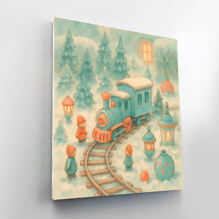 Frosted Toy Train Garden paint by color