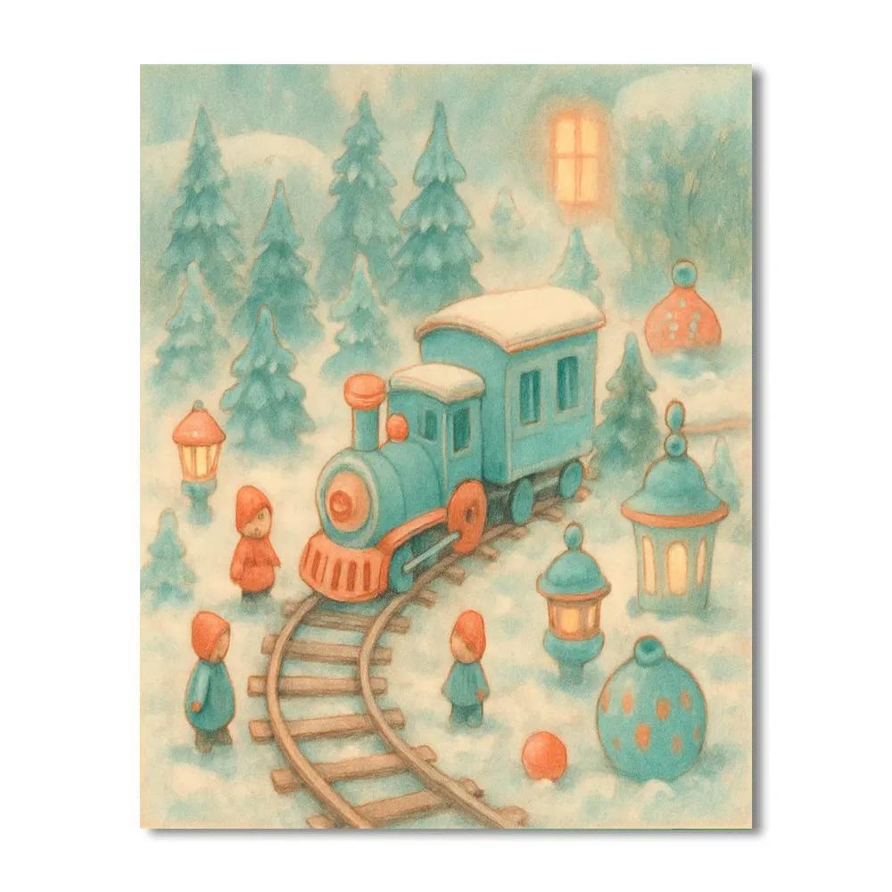 Frosted Toy Train Garden paint by color
