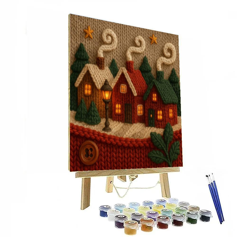 Knitted Village Festival paint by numbers